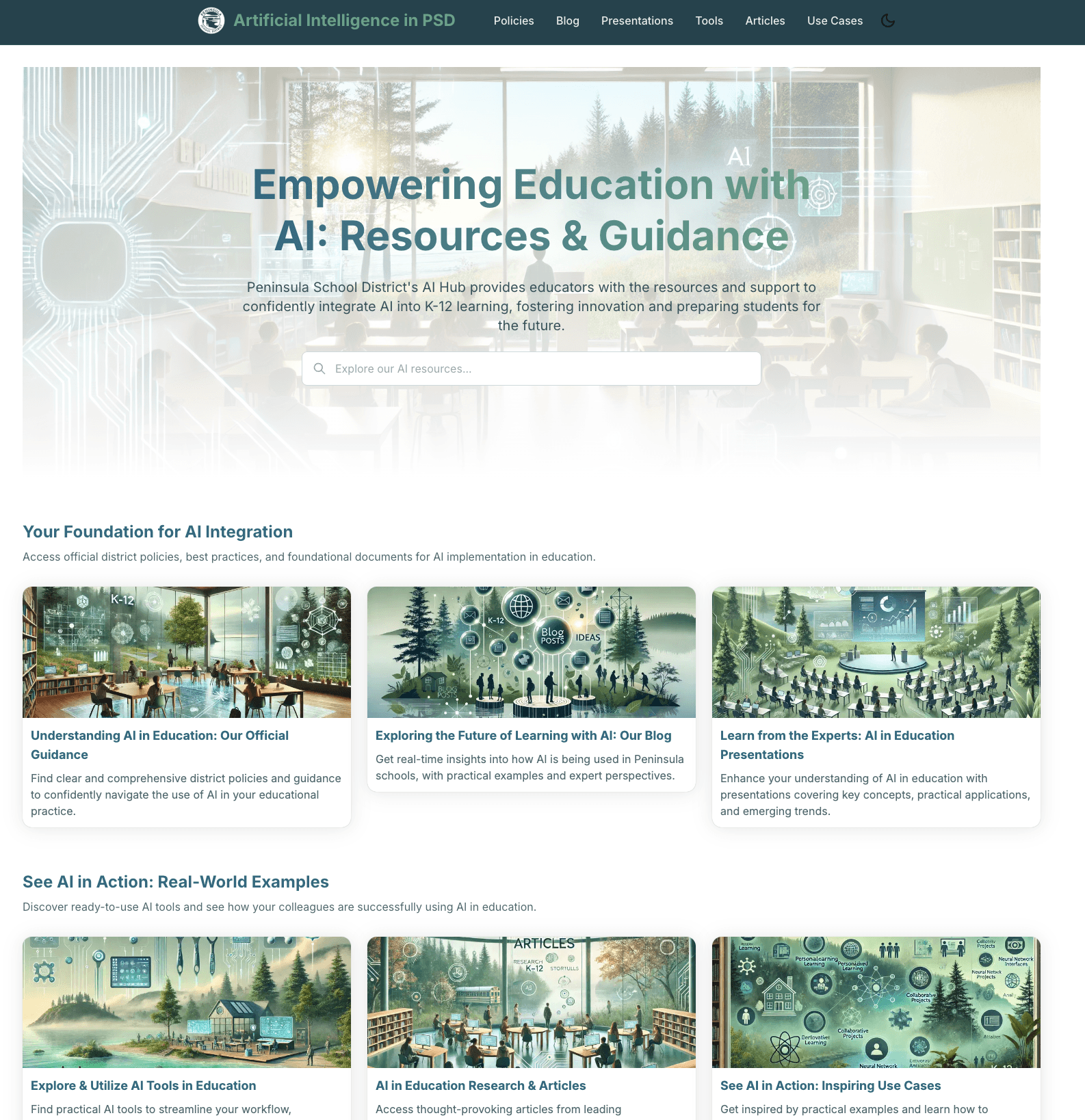 Welcome to the Peninsula School District AI Knowledge Sharing Hub